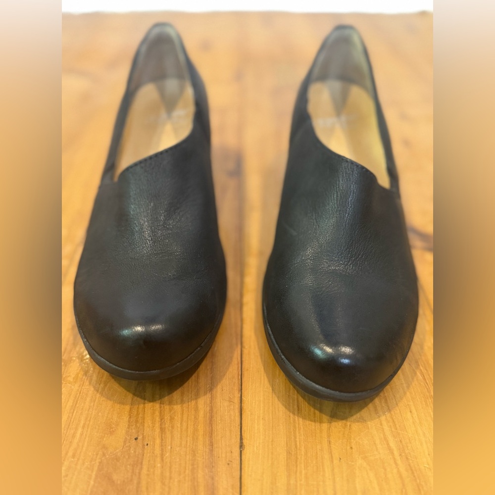 Dansko Black Leather Slip-On Loafers for Women